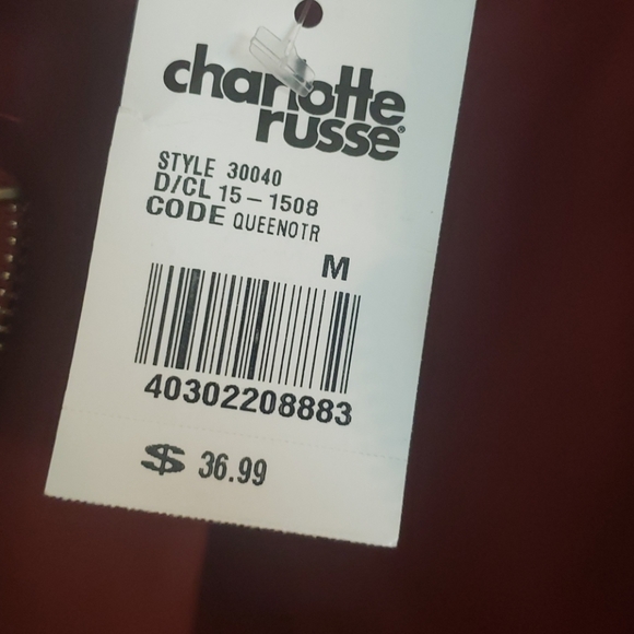 NWT Burgandy Matte Bomber Jacket - Picture 4 of 5